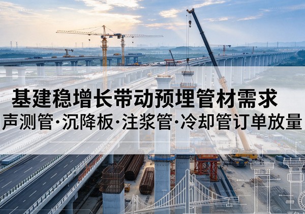 大宁基建稳增长带动预埋监测管材需求，声测管、沉降板、注浆管订单持续放量